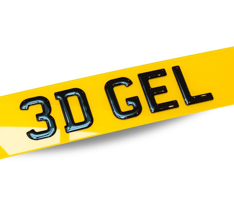 3D gel personalised number plates UK