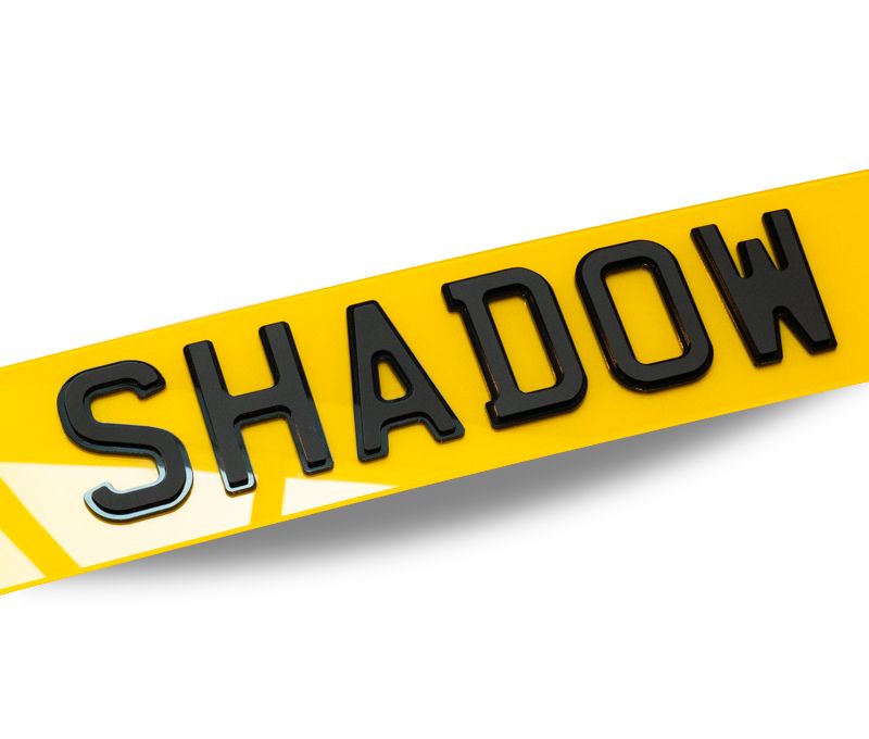 Shadow effect UK registration plates