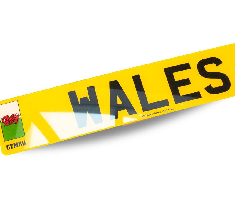 Printed plate with Wales badge