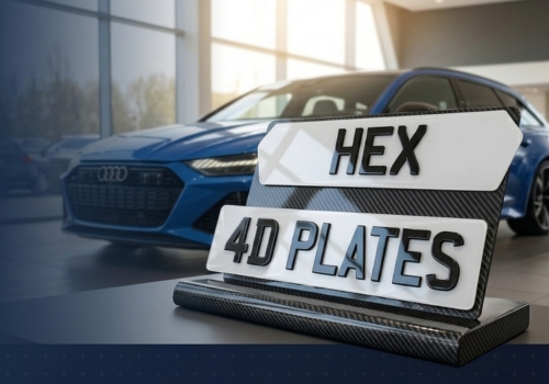 Bespoke 4D Laser Cut and Hex Lamborghini Style Number Plates from UK Private Number Plate Maker
