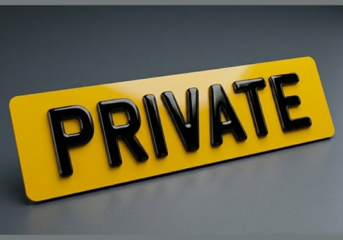 Premium 3D Gel Private Number Plate on Yellow Reflective Background by Alphabet Plates UK