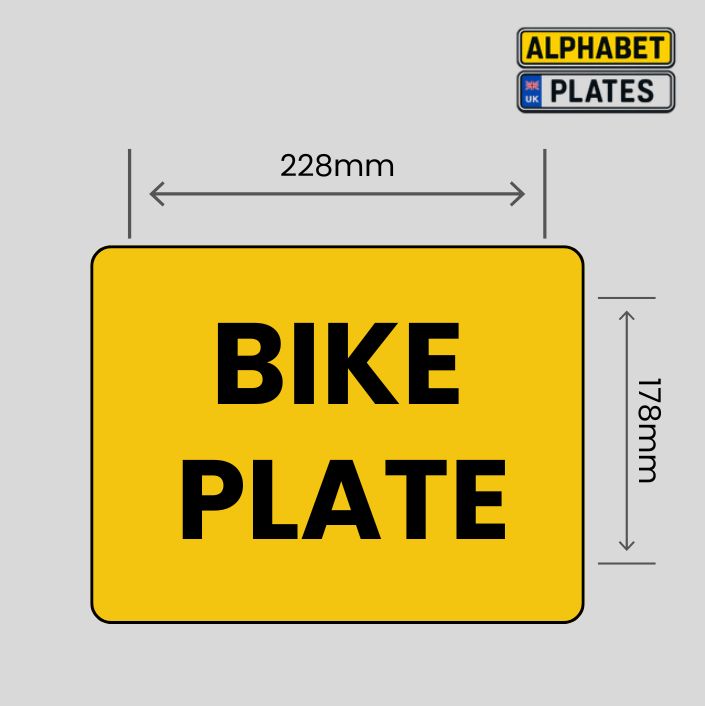 Place holder image for technical specifications of motorbike number plates