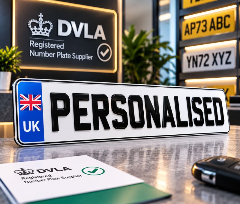 Personalised UK number plate from a DVLA Registered Number Plate Supplier