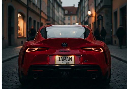 Japanese import car with 13x6.5 inch number plate fitted to car