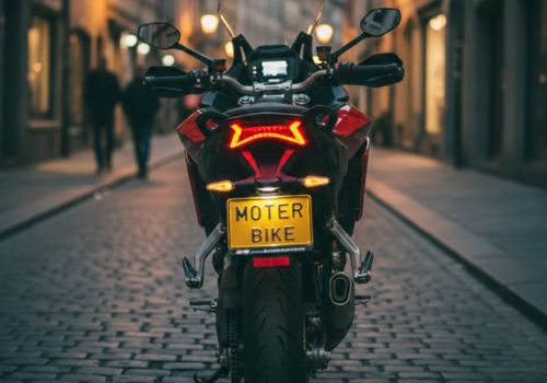 Motorbike number plate fitted - rear view