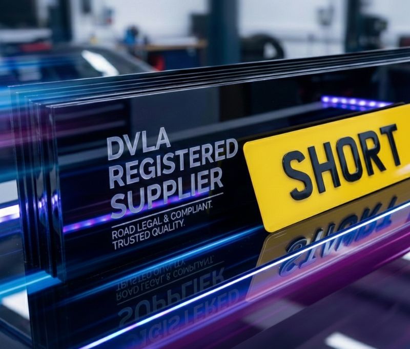 short number plate being fitted on a DVLA digital plate
