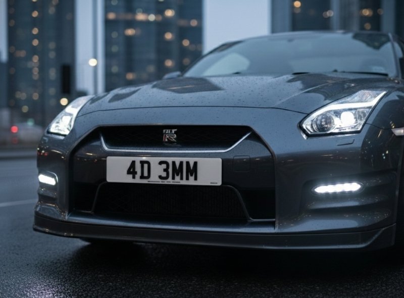 4D 3mm number plate on car in the street
