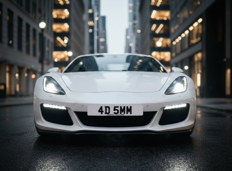 4D 5mm number plate on car