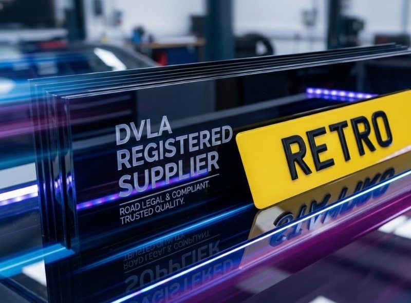 A fully compliant UK retro number plate