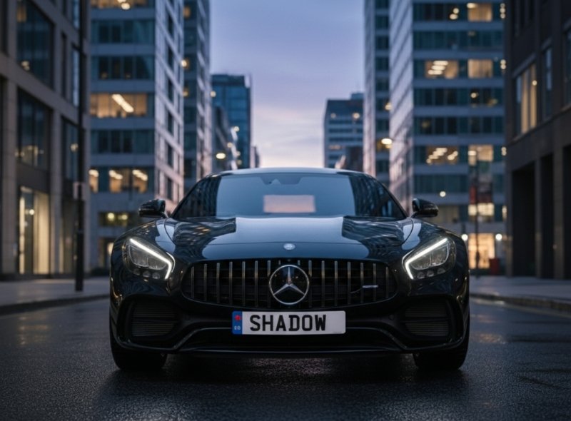 Shadow number plate on the car