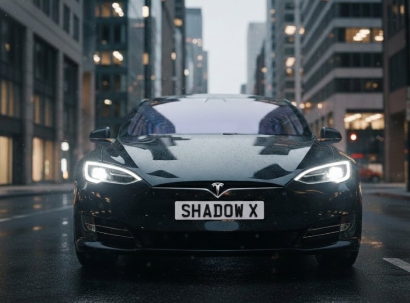 4d shadow x number plate on car