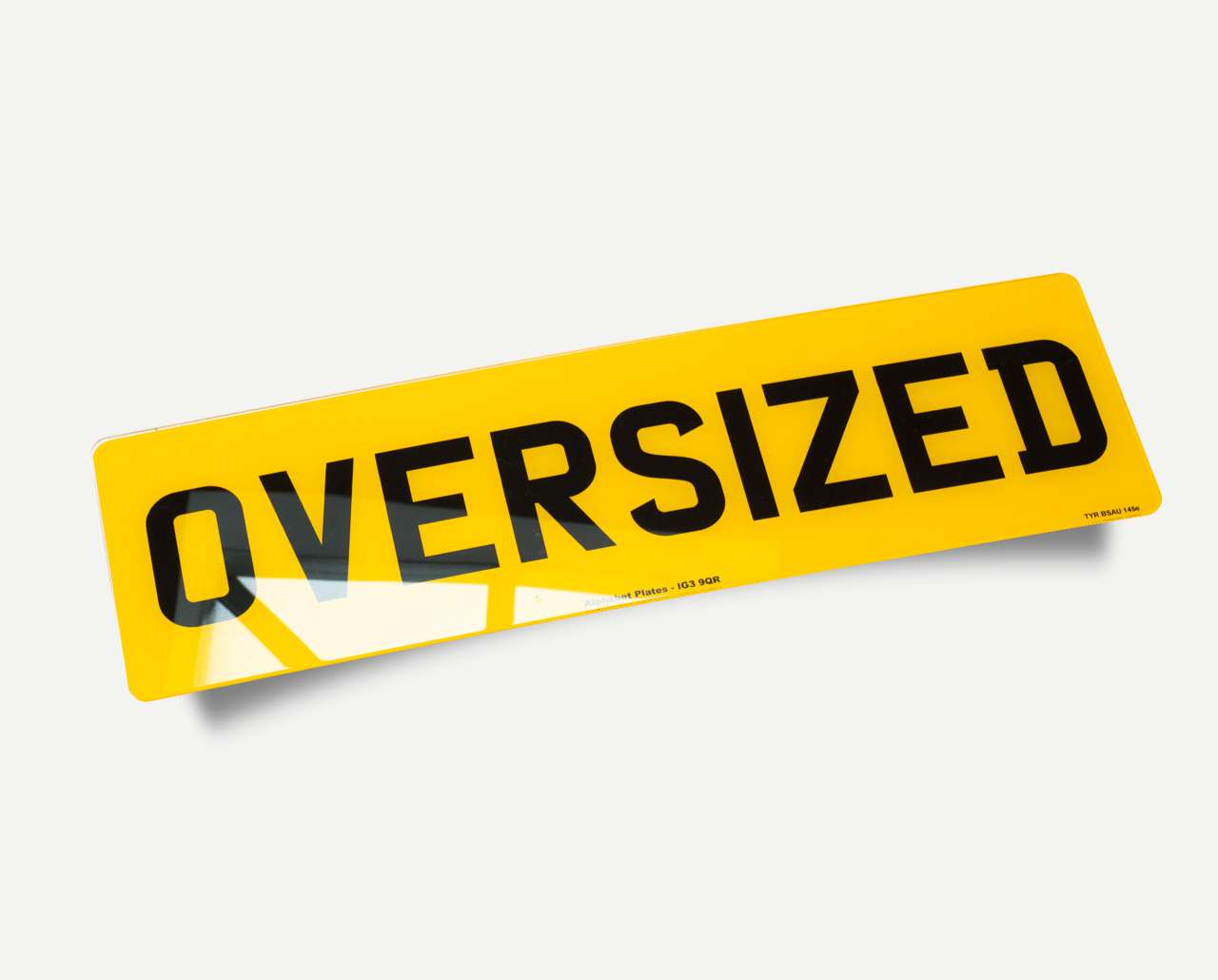 Range Rover front number plate size example