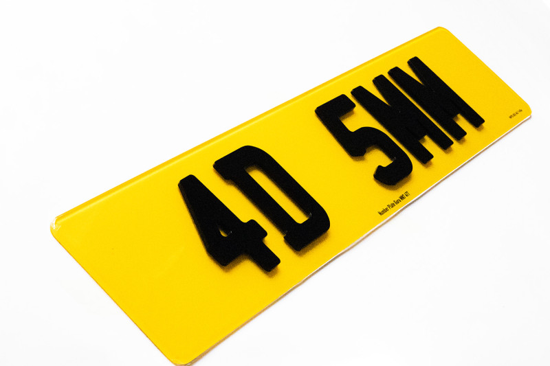 4D acrylic number plate 5mm precision cut design