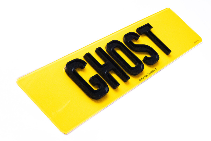 4D ghost style number plate 6mm subtle finish
