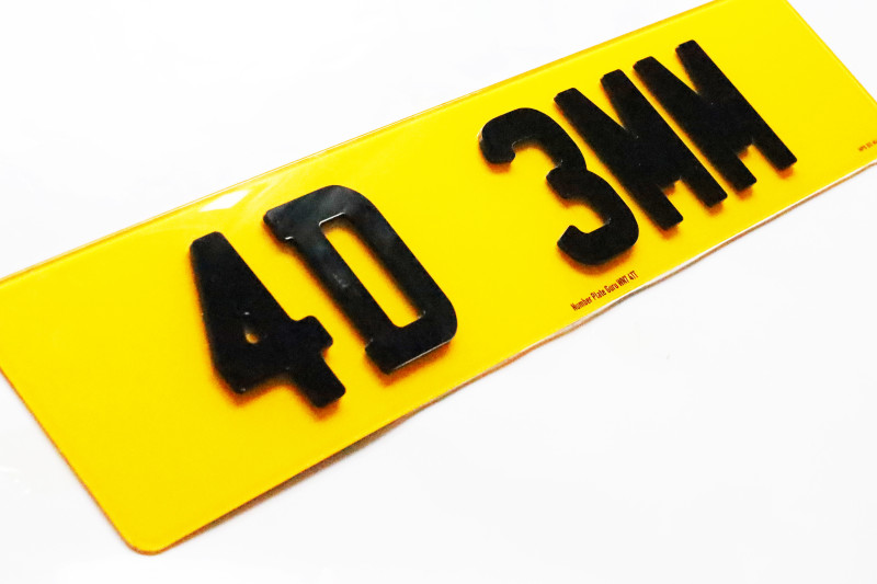 4D acrylic number plate 3mm laser cut style