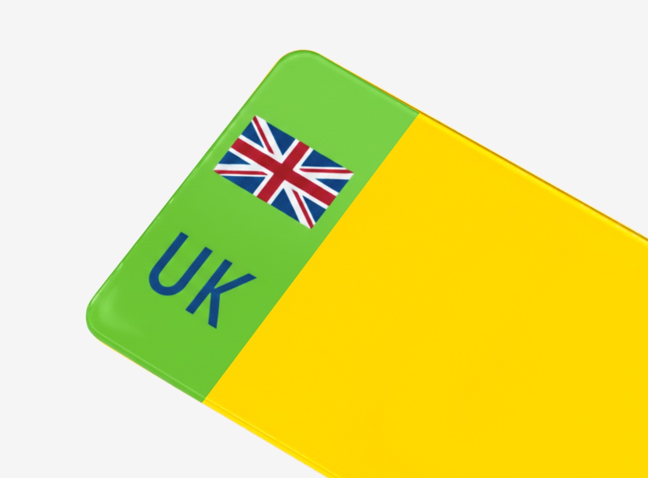 EV printed badge on number plate