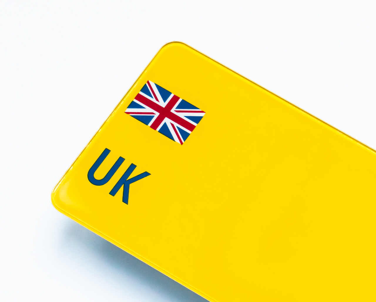 UK printed badge on number plate