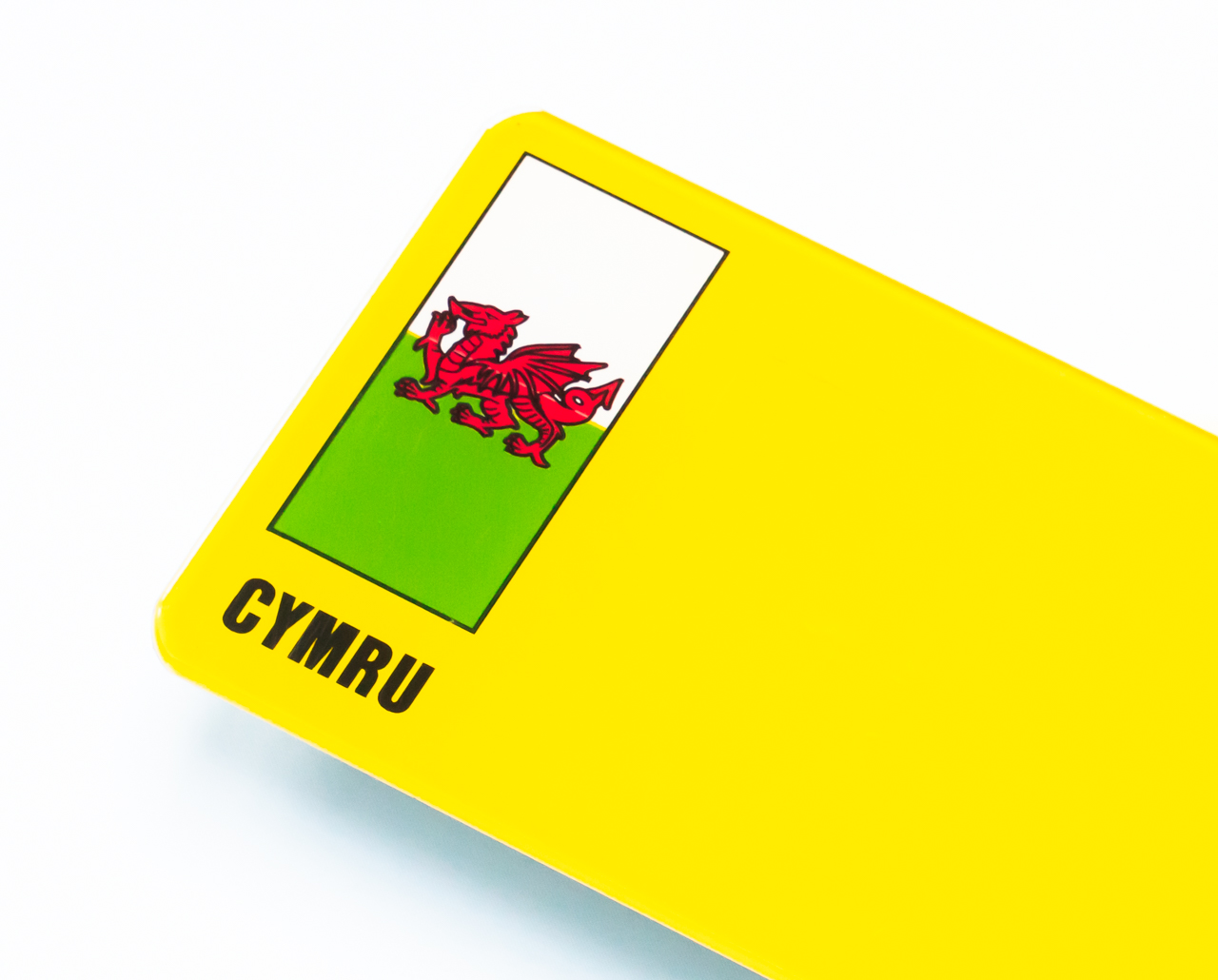 Wales printed flag badge on number plate