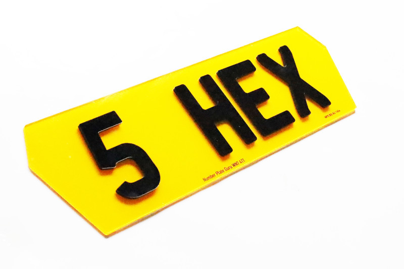 Hex 14 inch number plate small hexagon shape